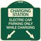 Signmission Charging Station Electric Car Parking Only While Charging with Left and Right Down Po, G-1818-24282 A-DES-G-1818-24282 - alternate 1